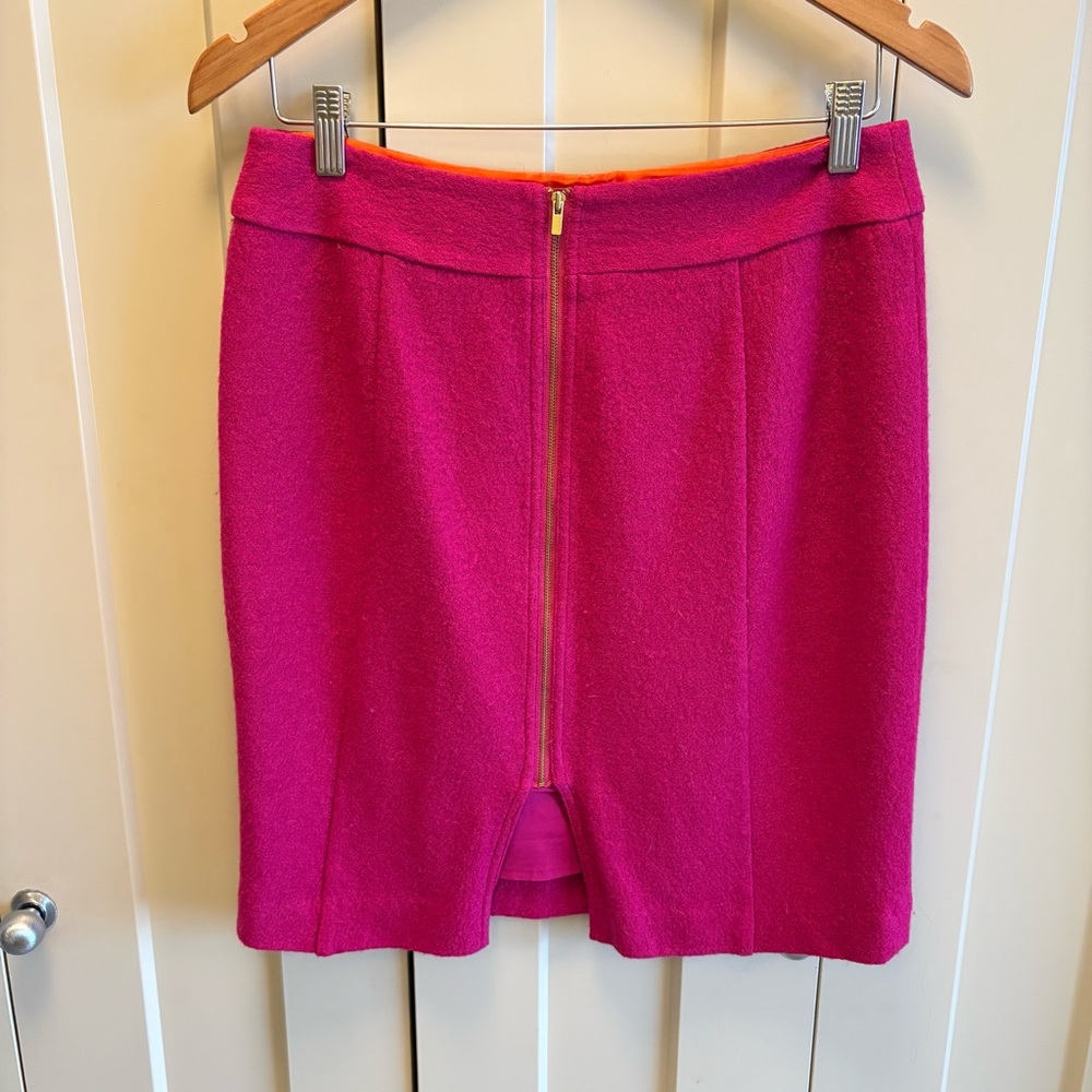 💗Banana Republic Wool blend/ Fuchsia Zip-Back Pencil Skirt-Size 6 -
